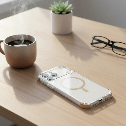 Capa Case Para Iphone 17 Pro Tela 6.3' Wiwu Hybrid Ultra Coffee Milk