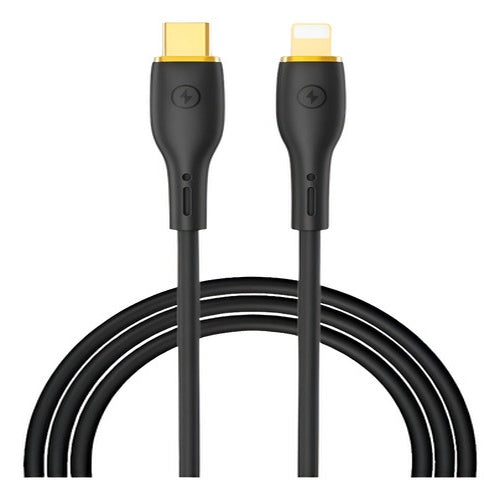 Cabo Gel Selica Tipo C X Lightning 30w 120cm Wiwu Preto