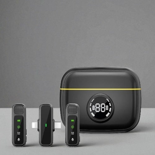 Mini Microfone Lapela Universal 2/1 Bateria 300mah Wiwu Preto