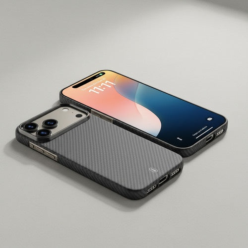 Capa Case Para Iphone 17 Pro Max Aramid Kevlar Wiwu Preto Carbon