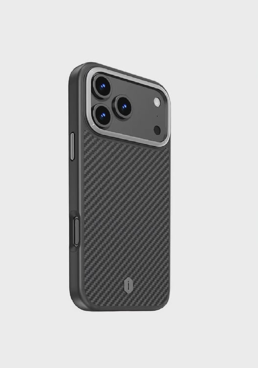 Capa Case Para Iphone 17 Pro Max Aramid Kevlar Wiwu Preto Carbon
